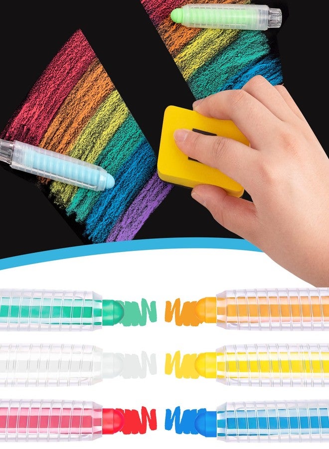 ZHBDMGK Sidewalk Chalk for Toddlers, 6 ColorscChalk with Plastics Holder for Blackboard Drawing Writing Toys Gift Party Favors - Image 3